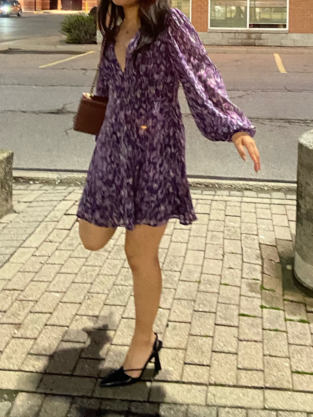 Dynamite Purple Patterned Mini Dress